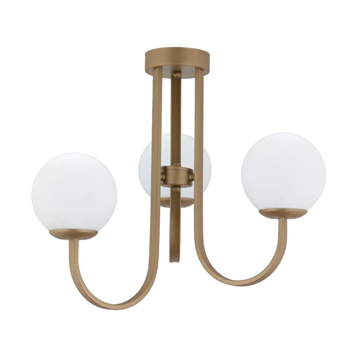 Apliqa Joren 3'lü Eskitme Beyaz Camlı Modern Mutfak Yatak Odası Salon Avize