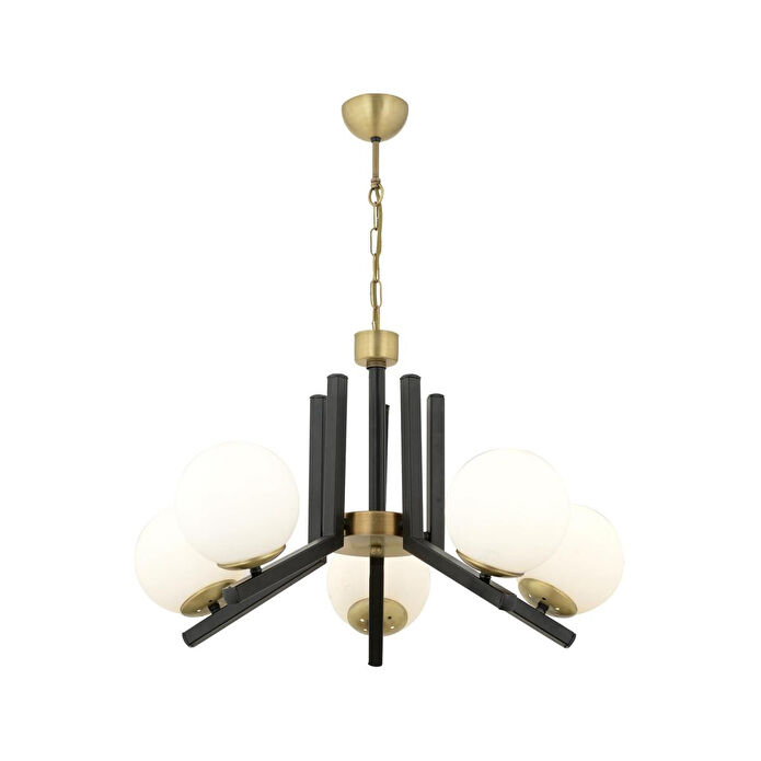 Apliqa Morgan 5 Li Eskitme Siyah Modern Yatak Odası Mutfak Oturma Odası Salon Avize