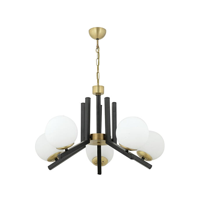 Apliqa Morgan 5 Li Eskitme Siyah Modern Yatak Odası Mutfak Oturma Odası Salon Avize