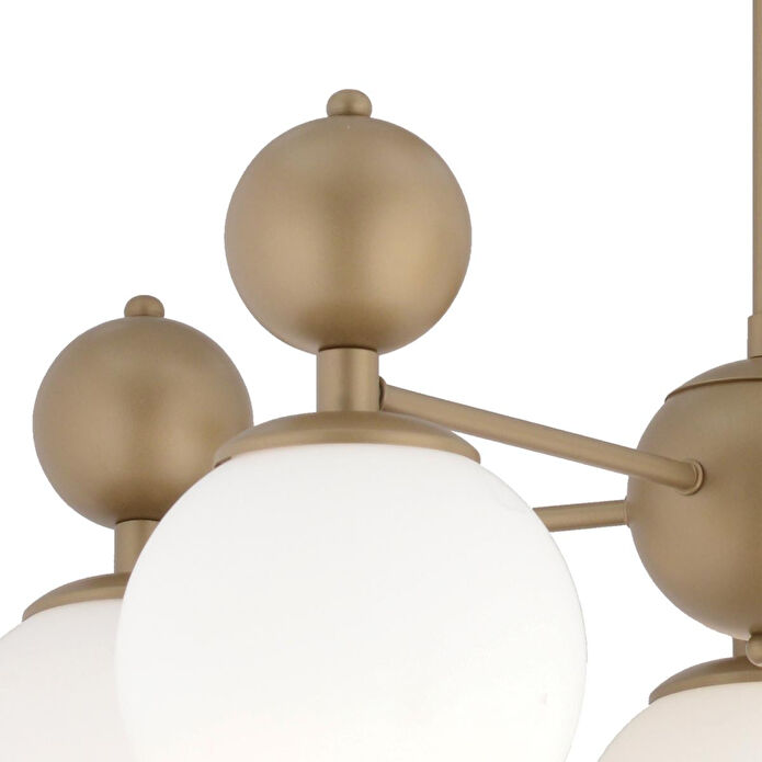 Apliqa Kuvars 5li Eskitme Beyaz Camlı Modern Koridor Yatak Odası Salon Avize