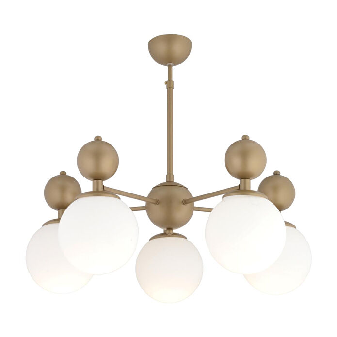 Apliqa Kuvars 5li Eskitme Beyaz Camlı Modern Koridor Yatak Odası Salon Avize