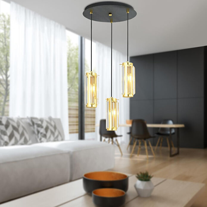 Apliqa Natali 3lü Sarkıt Eskitme Modern Genç Odası Mutfak Salon Sarkıt Avize