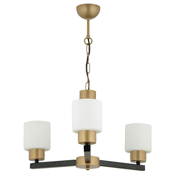 Apliqa Jade 3 Lü Avize Eskitme Siyah Boyalı Beyaz Camlı Modern Genç Odası Yatak Odası Retro Salon Avize