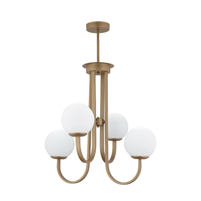 Apliqa Joren 4'lü Eskitme Beyaz Camlı Modern Mutfak Yatak Odası Salon Avize