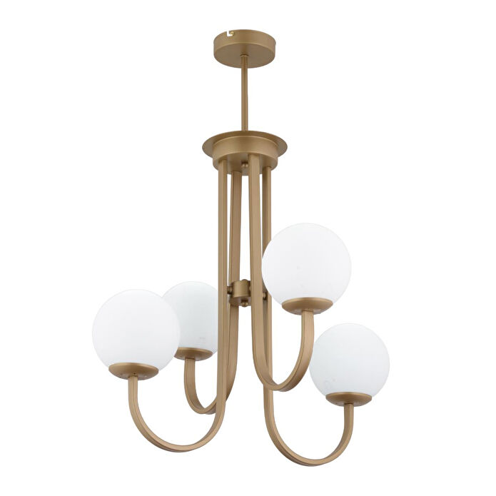 Apliqa Joren 4'lü Eskitme Beyaz Camlı Modern Mutfak Yatak Odası Salon Avize