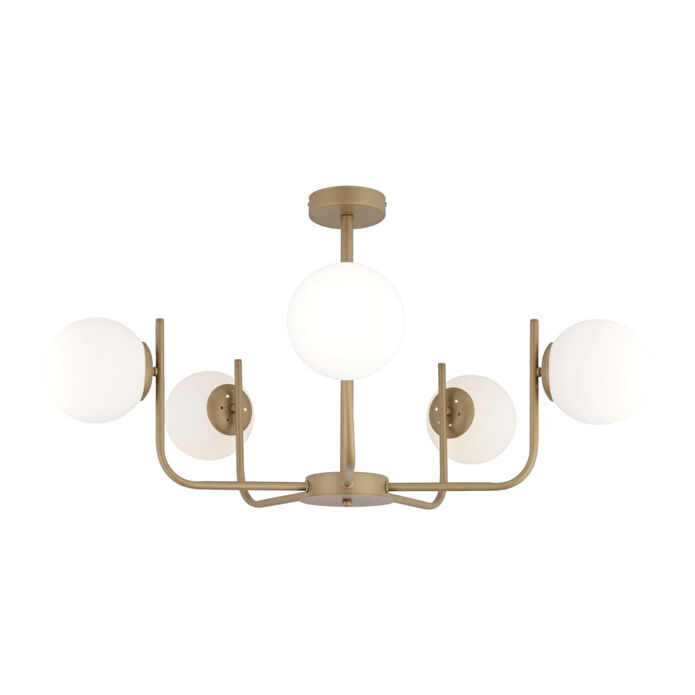 Apliqa Lowel 5'li Eskitme Beyaz Camlı Modern Koridor Yatak Odası Salon Avize