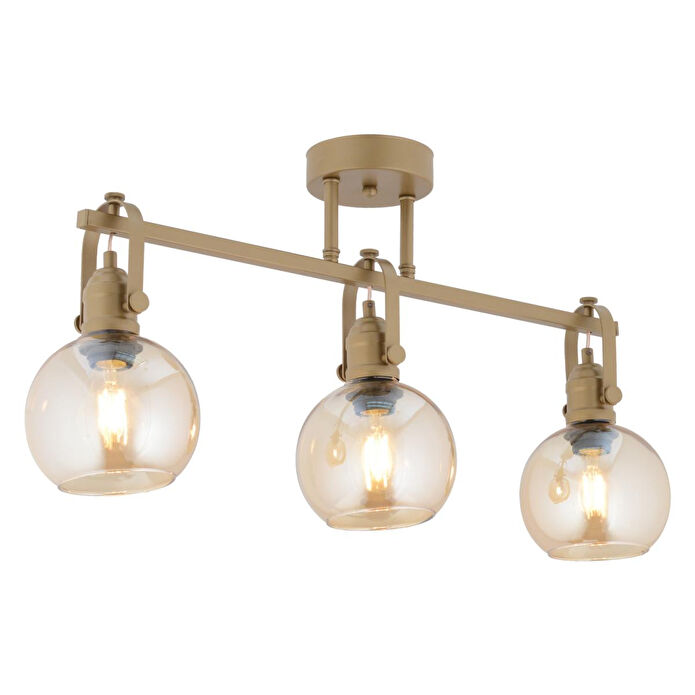 Apliqa Cherish 3'lü Sıralı Eskitme Bal Camlı Modern Oturma Odası Salon Avize