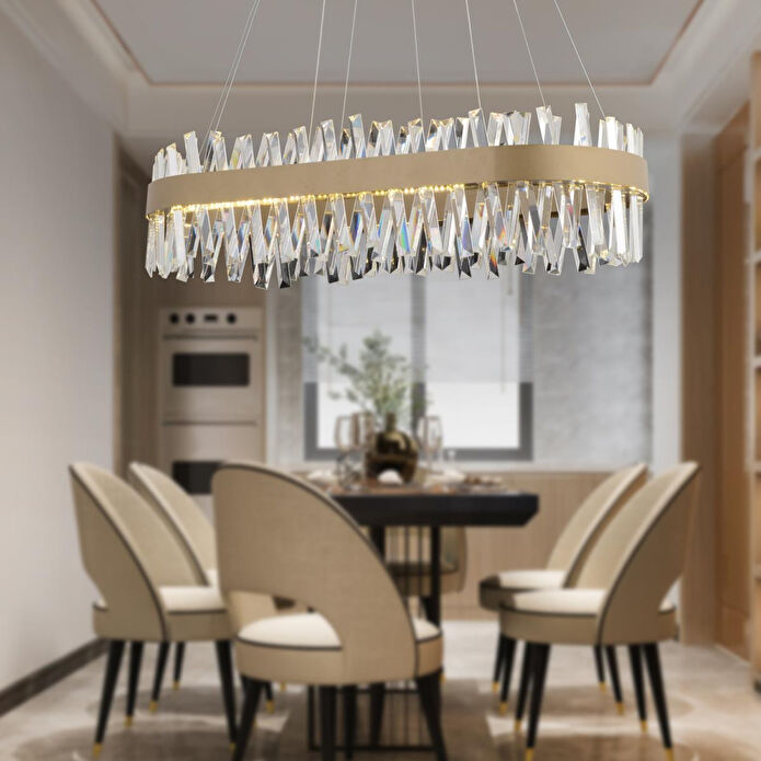 Apliqa Brampton 6'lı Sıralı Eskitme 3 Renkli 100 Watt Ledli Yemek Masası Üstü, Oturma Odası, Salon Avize