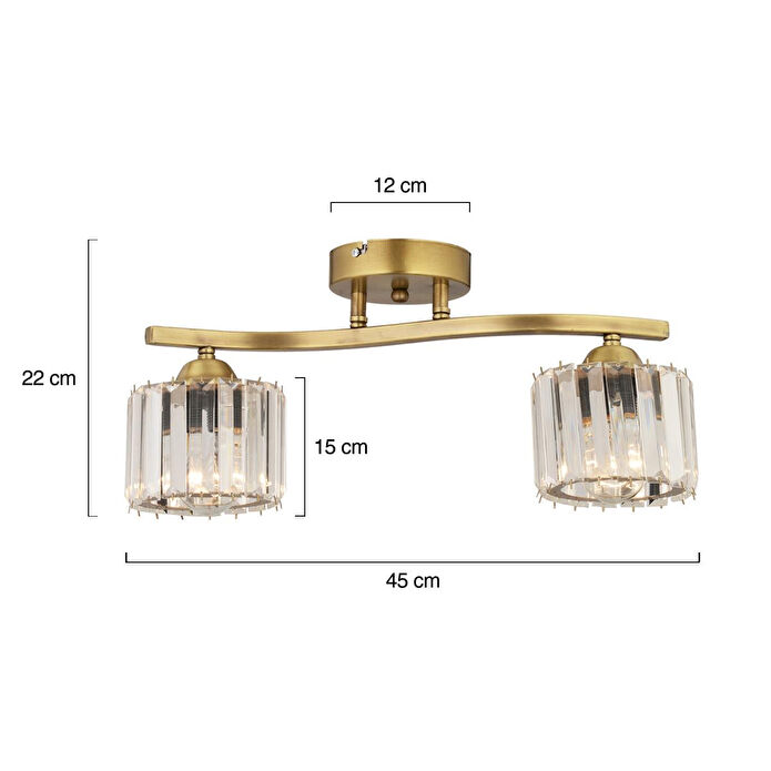 Apliqa Tufty 2li Eskitme Kristalli Modern Yatak Odası Salon Kristal Avize