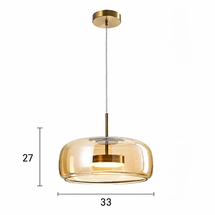 Apliqa Nantes 12 Watt 3000k Eskitme Bal Camlı Tekli Led Sarkıt Avize