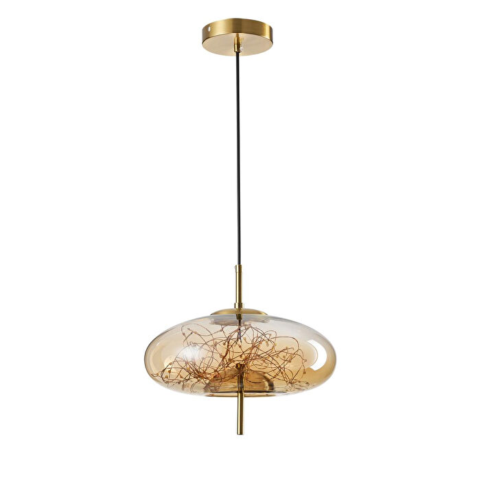 Apliqa Zuna 10 Watt 3000k Eskitme Bal Camlı Tekli Peri Led Sarkıt Avize