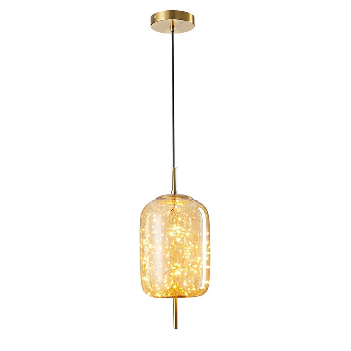 Apliqa Lewi 10 Watt 3000k Eskitme Bal Camlı Tekli Peri Led Sarkıt Avize