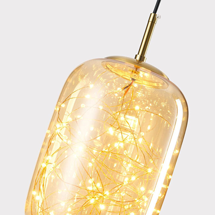 Apliqa Lewi 10 Watt 3000k Eskitme Bal Camlı Tekli Peri Led Sarkıt Avize