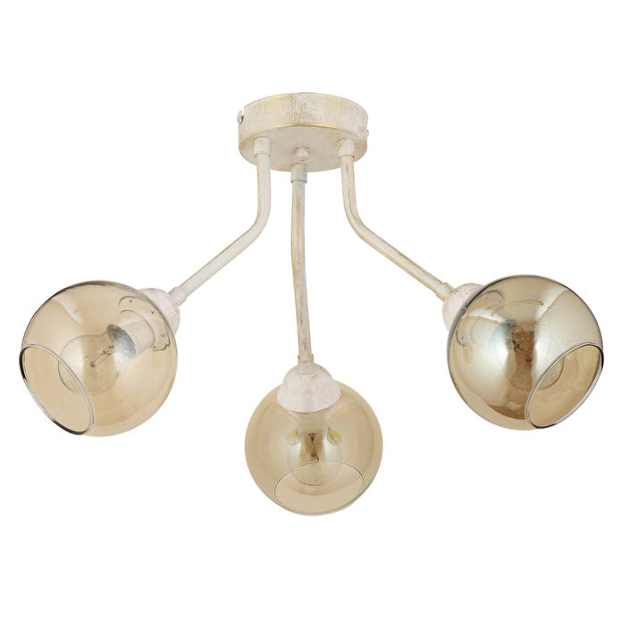 Apliqa David 3lü Beyaz Silme Bal Camlı Modern Genç Odası Mutfaksalon Avize