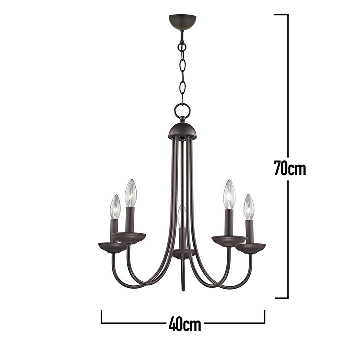 Apliqa Ferd 5 Li Siyah Modern Genç Odası Mutfak Retro Salon Avize