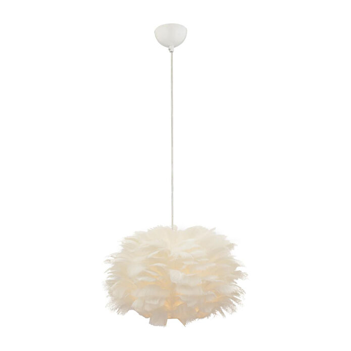 Apliqa Belinay Tekli Tüylü Beyaz Sarkıt Avize Modern Sarkıt Mutfak Salon Sarkıt Avize