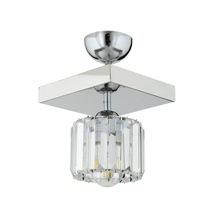 Apliqa Sabrina Krom Kaplama Plafonyer Kristalli Taşlı Modern Tasarım Kristal Salon Avize