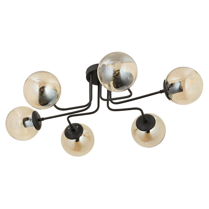 Apliqa Tanyer 6lı Siyah Modern Sarkıt Yatak Odası Retro Salon Avize