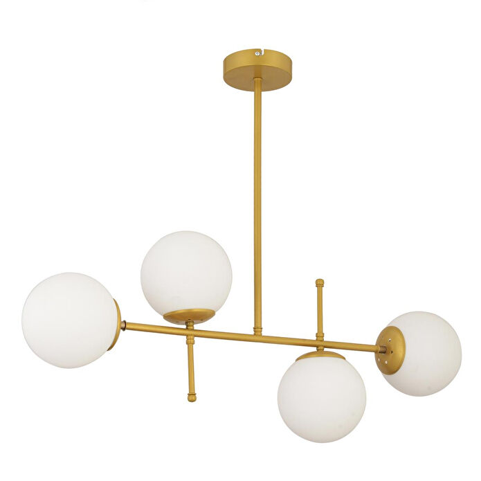 Apliqa Günay 4lü Gold Modern Mutfak Yemek Masası Üstü Yatak Odası Salon Avize