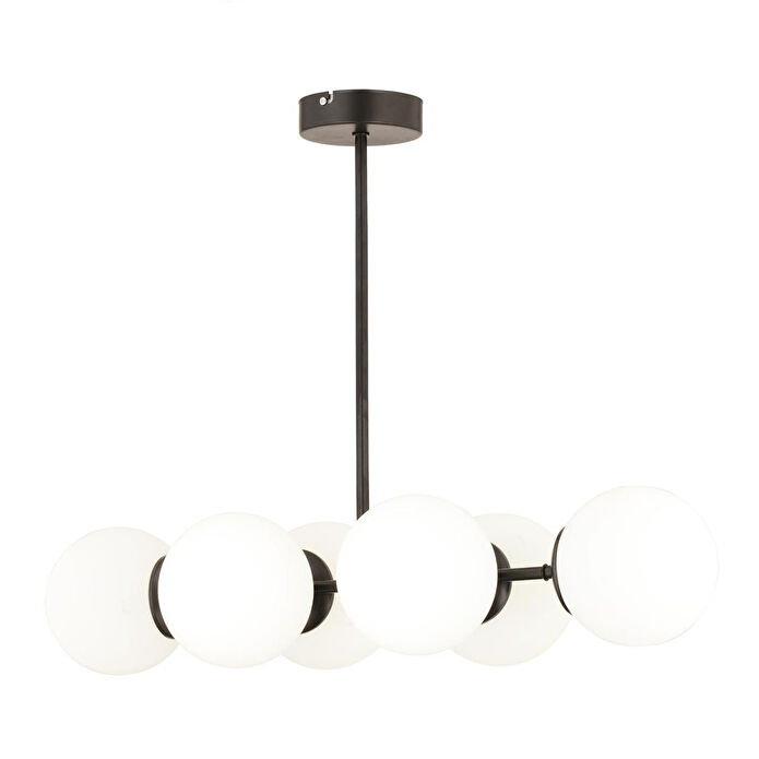 Apliqa Lema 6lı Siyah Modern Yemek Masası Üstü Yatak Odası Salon Avize