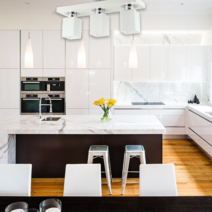 Apliqa Kare 3lü Modern Plafonyer Genç Odası Mutfakyatak Odası Avize