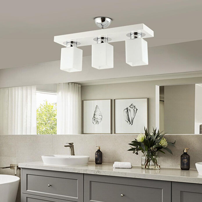 Apliqa Kare 3lü Modern Plafonyer Genç Odası Mutfakyatak Odası Avize