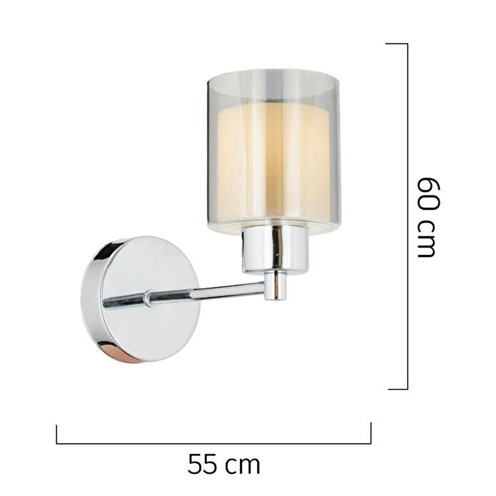 Apliqa Goldie Krom Kaplama Duvar Lambası Yatak Odası-yatak Başı-banyo İçin Modern Aplikli̇k