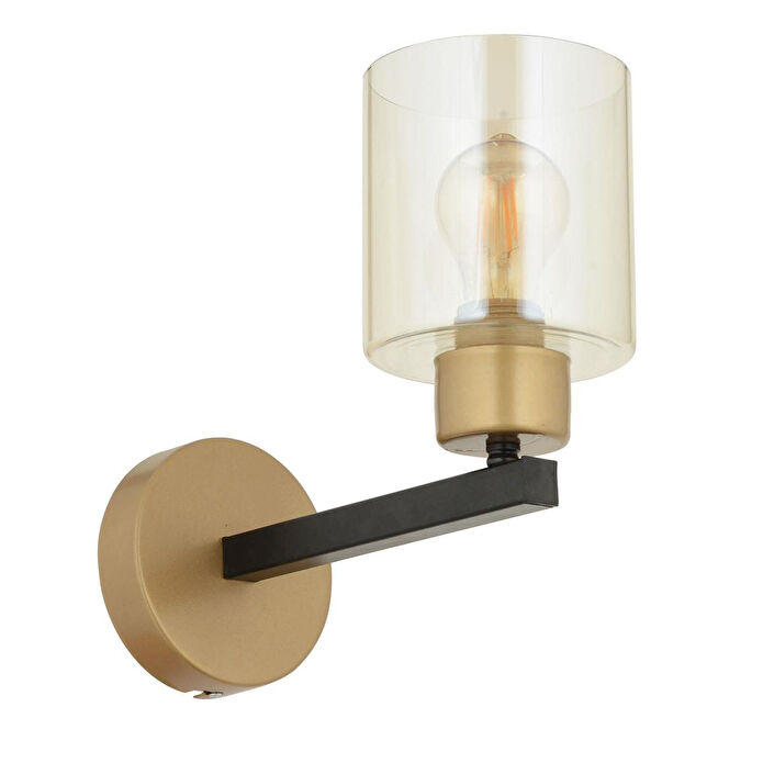 Apliqa Jade Eskitme Siyah Boyalı Bal Camlı Duvar Lambası Yatak Odası-banyo-yatak Başı Aplik