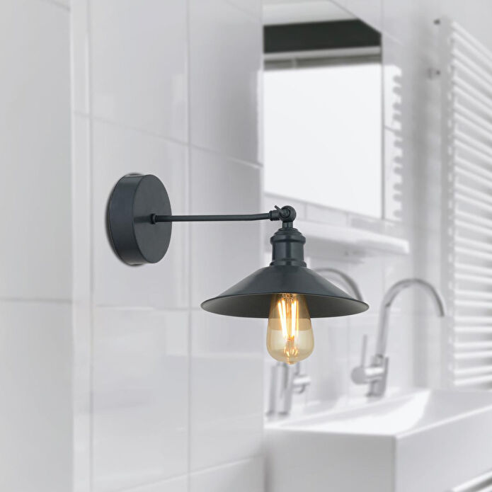 Apliqa Yekta Siyah Yatak Odası-yatak Başı,cafe,restoran Için Duvar Lambası Retro Aplik