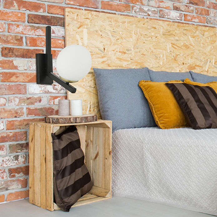 Apliqa Morgan Eskitme Siyah Duvar Lambası Yatak Odası-yatak Başı-banyo İçin Modern Aplik