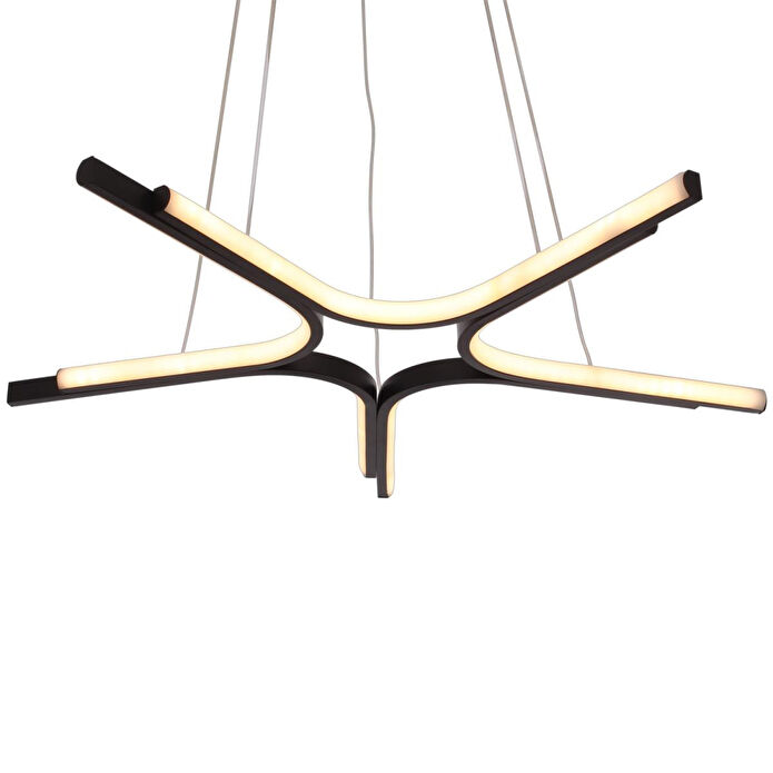 Apliqa Simon Mat Siyah Boyalı 50 Watt Led 300k Salon Oturma Odası Genç Odası Ledli Avize