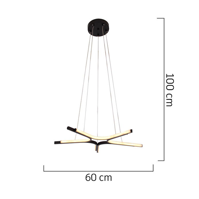 Apliqa Simon Mat Siyah Boyalı 50 Watt Led 300k Salon Oturma Odası Genç Odası Ledli Avize