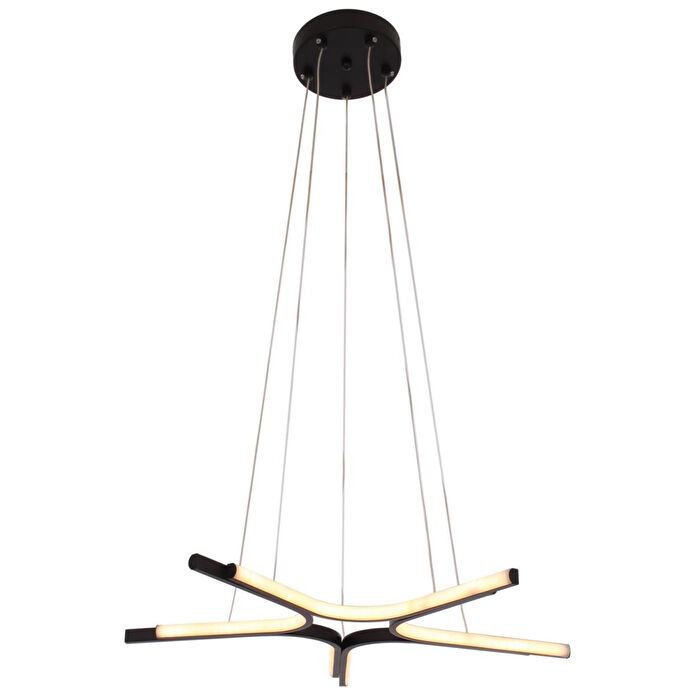 Apliqa Simon Mat Siyah Boyalı 50 Watt Led 300k Salon Oturma Odası Genç Odası Ledli Avize