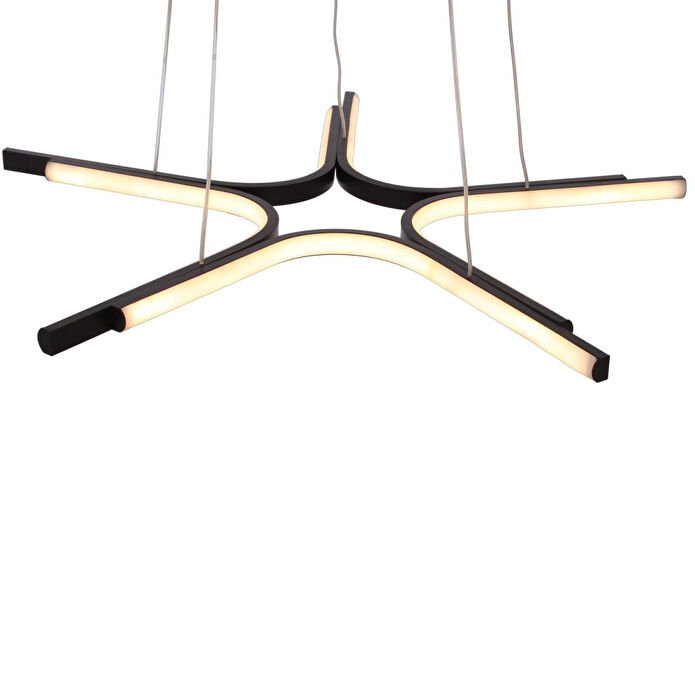 Apliqa Simon Mat Siyah Boyalı 50 Watt Led 300k Salon Oturma Odası Genç Odası Ledli Avize