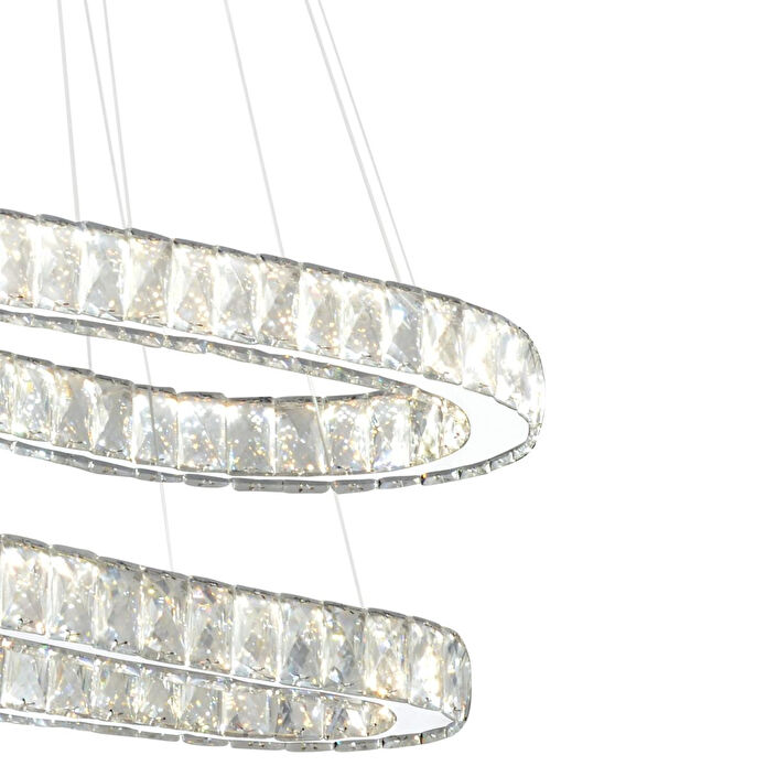 Apliqa Valeri̇a Krom 2 Katli Kri̇stal Taşli Led Avi̇ze