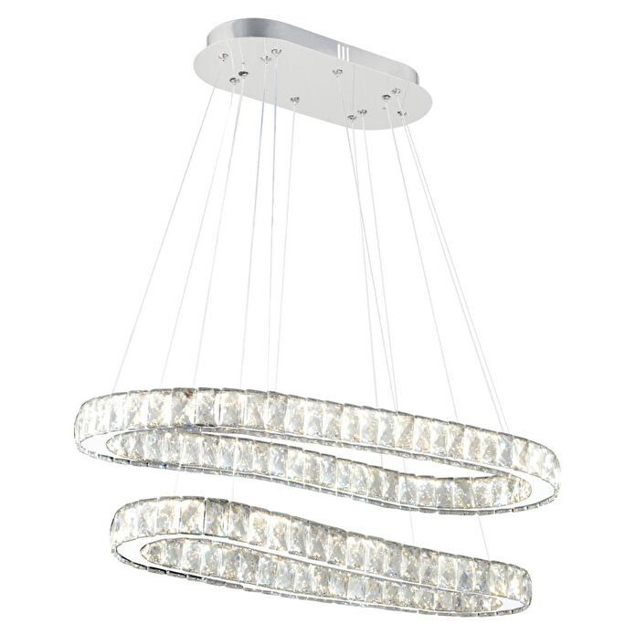 Apliqa Valeri̇a Krom 2 Katli Kri̇stal Taşli Led Avi̇ze