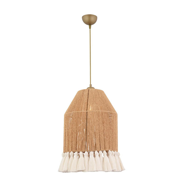 Apliqa Macaron Tekli Hasır Makrome Desenli Bohem Tarzı Yatak Odası, Çocuk Odası, Koridor, Salon Sarkıt Avize