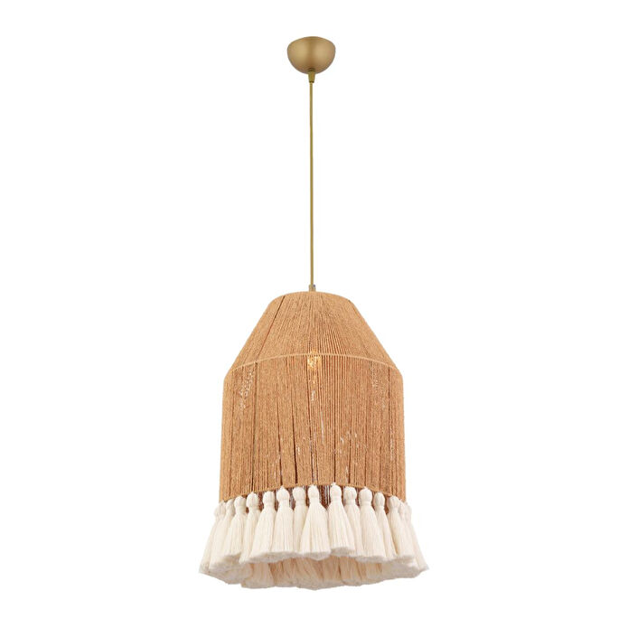 Apliqa Macaron Tekli Hasır Makrome Desenli Bohem Tarzı Yatak Odası, Çocuk Odası, Koridor, Salon Sarkıt Avize