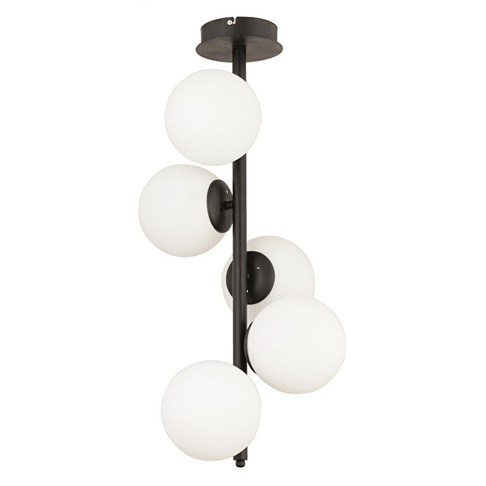 Apliqa Uzel 5li Siyah Modern Yatak Odası Retro Salon Avize