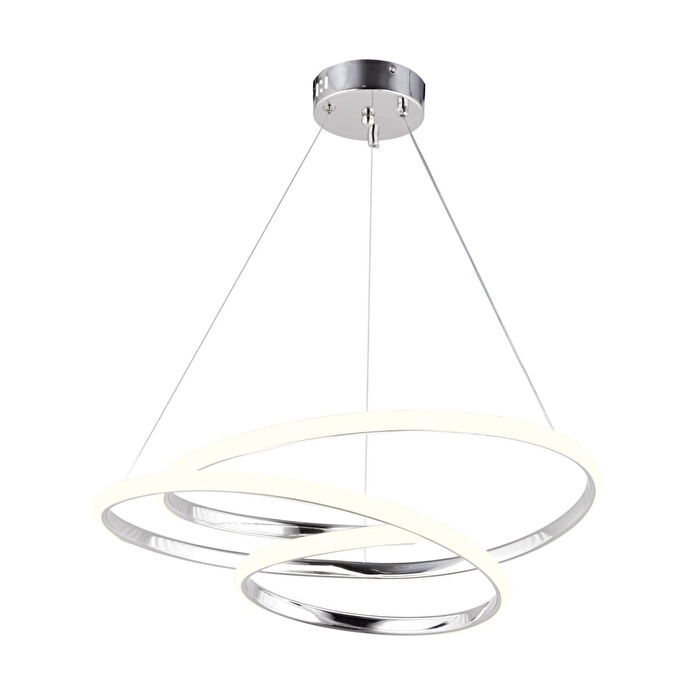 Apliqa Valter Krom 3 Renkli 75 Watt Kristal Ledli Modern Oturma Odası Salon Sarkıt Avize