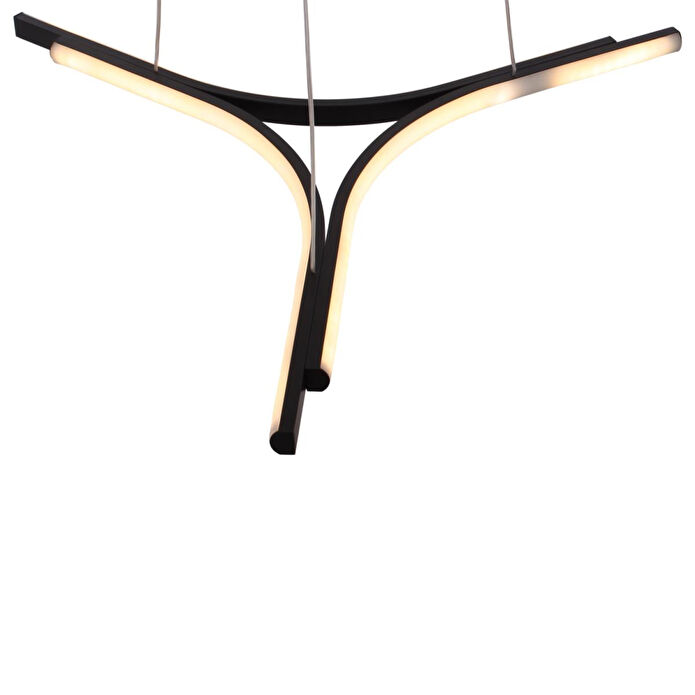 Apliqa Simon Mat Siyah Boyalı 30 Watt Led 300k Salon Oturma Odası Genç Odası Ledli Avize