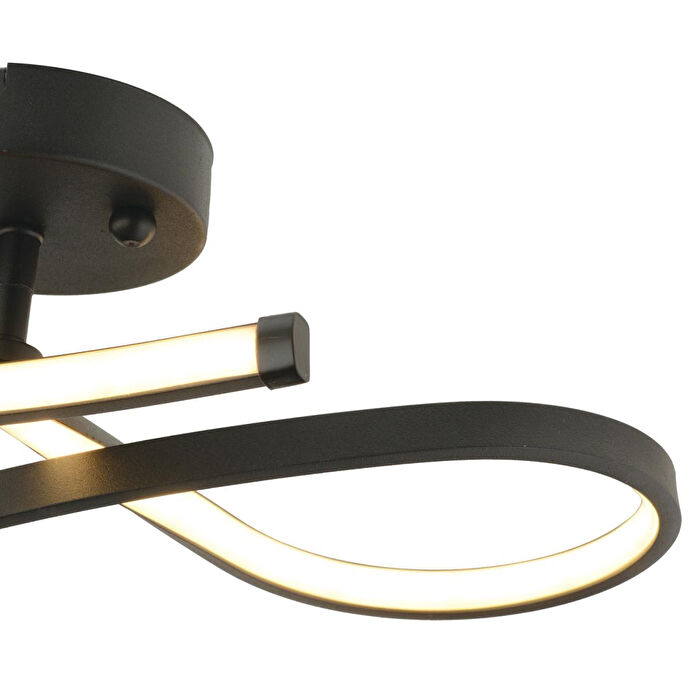 Apliqa Vetto Siyah 38 Watt Plafonyer 3 Renkli Ledli Modern Mutfak Banyo Led Salon Sarkıt Avize