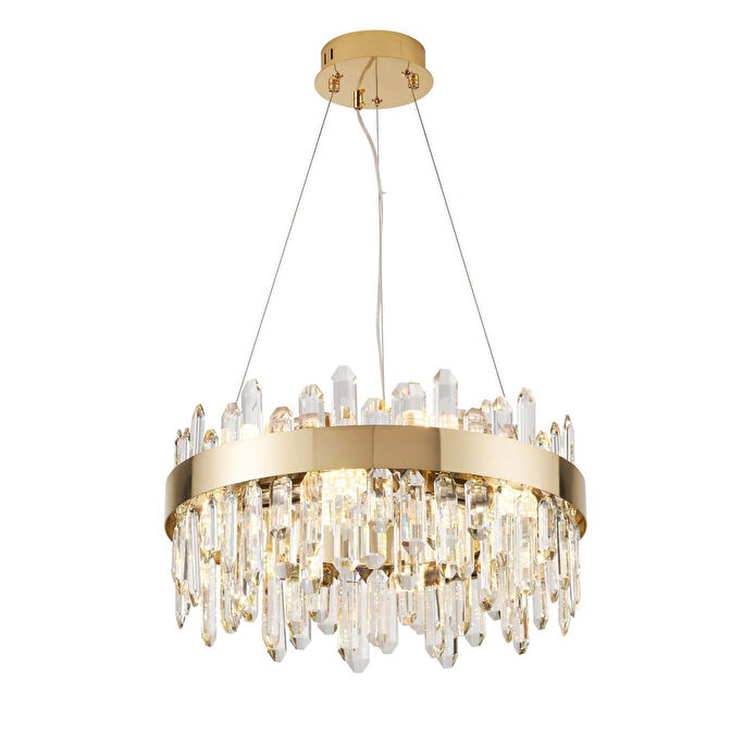 Apliqa Linfred 50'lik Gold Kristal Taşlı Modern Salon Avize