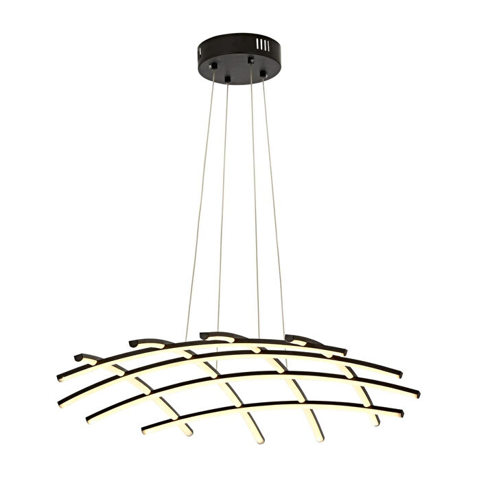 Apliqa Brian Mat Siyah Boyalı 3000k 92 Watt Sarkıt Salon Oturma Odası Ledli Avize