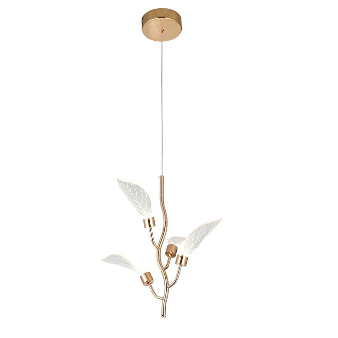 Apliqa Liria Gold Yaprak Desenli Sarkıt Led Avize