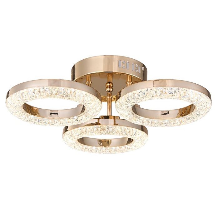 Apliqa Oylum 3'lü Gold 24 Watt Kristalli Koridor Salon Led Plafonyer Avize