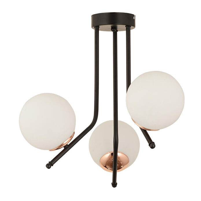 Apliqa Nida 3lü Siyah Bakır Modern Mutfak Yatak Odası Retro Salon Avize