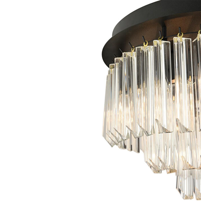 Apliqa Nilay Siyah Kristalli Taşlı Modern Tasarım Kristal Salon Avize