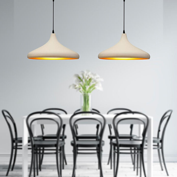 Apliqa Pera Beyaz 2li Modern Retro Sarkıt Mutfak Salon Avize-sarkıt Seti