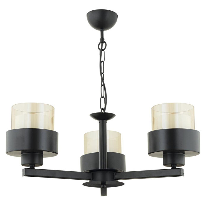 Apliqa Carla 3 Kollu Siyah Modern Genç Odası Mutfak Oturma Odası Retro Salon Avize